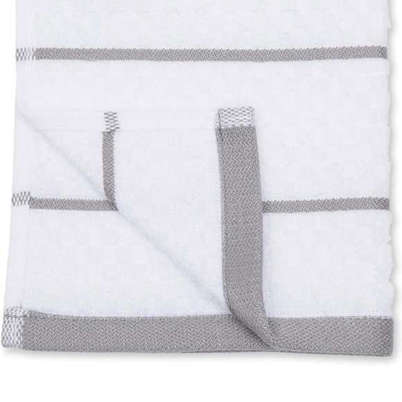 100% Cotton Terry Kitchen Towels,Popcorn Texture 4-Pack,Grey Stripe Dish towels - Picture 4 of 5